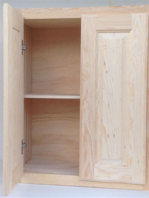 1 3/4 x 3/4 solid wood face frame stiles and rails. WOOD PRODUCTS MFG, INC WP-WC24 24-Inch X 30-Inch Unfinished Pine 2-Door Wall Cabinet at Sutherlands