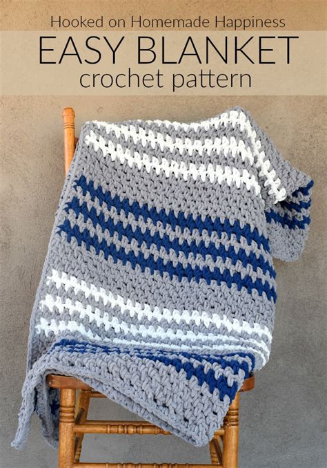 Easy Blanket Crochet Pattern Hooked On Homemade Happiness
