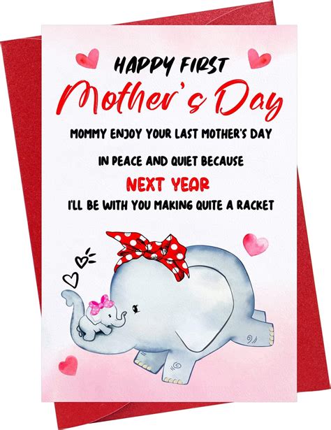Waahome Funny First Mothers Day Card For Mom Happy 1st Mothers Day T Card For First Time Mom