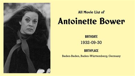 Antoinette Bower Movies List Antoinette Bower Filmography Of Antoinette Bower YouTube
