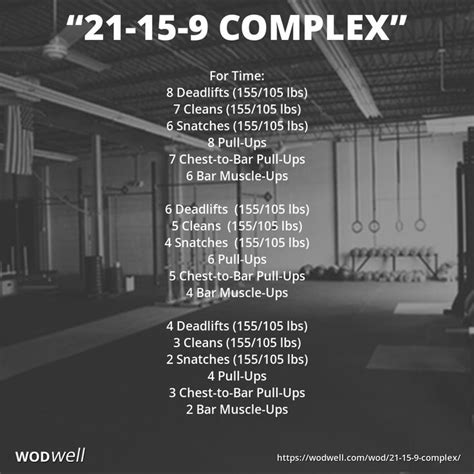 21 15 9 Complex Workout Crossfit Wod Wodwell Wod Crossfit