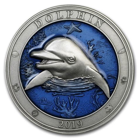 Buy 2019 Barbados 3 Oz Silver Antique Underwater World Dolphin Apmex