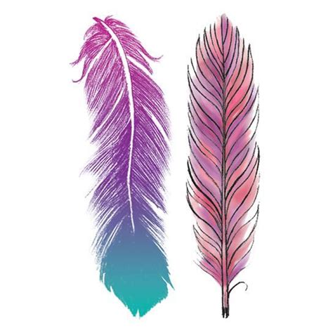 Pastel Feathers Temporary Tattoo — Pickazona