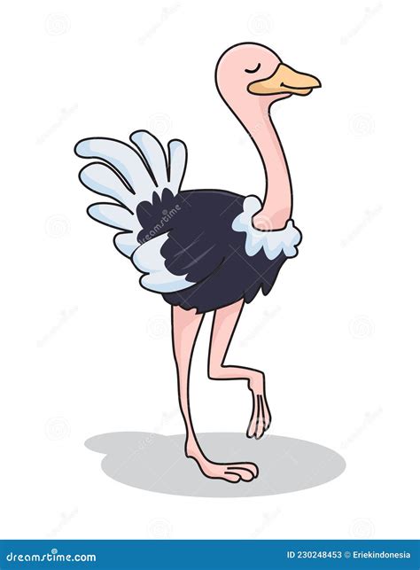 Ostrich Cartoon Cute Animals Illustration Stock Vector Illustration