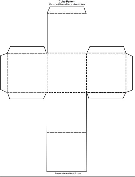 How to make a pie wedge box. Cube Outline Free Printable | Paper cube, Cube template ...