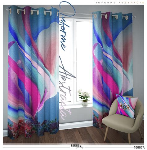 Colorful Abstract Art Premium Curtain Panel 4 Colors Etsy