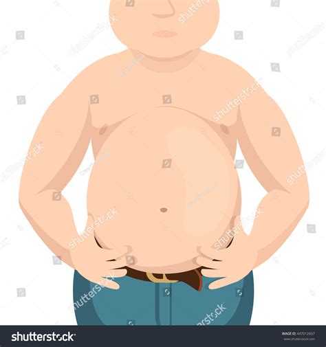 Abdomen Fat Overweight Man Big Belly Stock Vector 447012607 Shutterstock