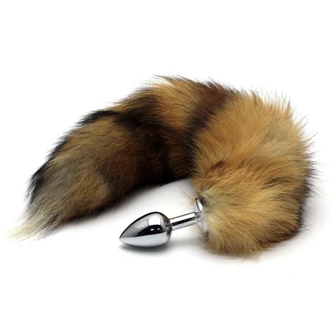 Hot Faux Fur Fox Cat Tail Roleplay With Silver Metal Plug For Women Fancy Dress Brinquedos