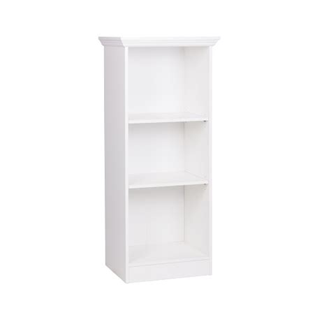 Country Short Narrow Bookcase In White With 2 Shelf 28299