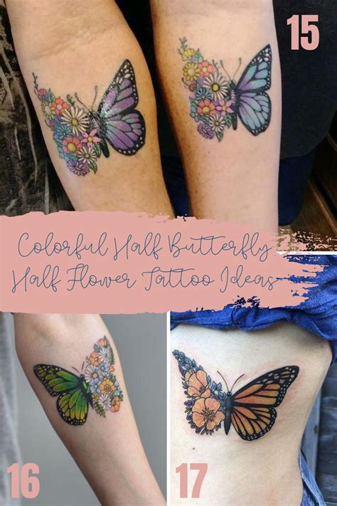 31 Beautiful Half Butterfly Half Flower Tattoo Ideas Tattooglee