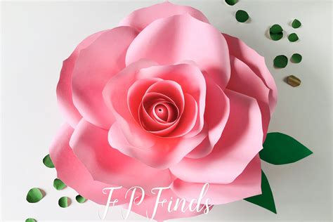 Free Rose Paper Flower Template Svg