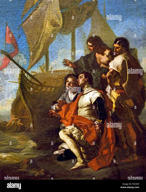Christopher Columbus Arriving In America 1715 Francesco Solimena 1657