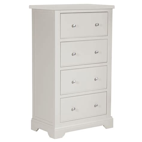 Staveley Grey 4 Drawer Tall Chest Fully Assembled Free Delivery