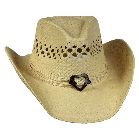 Buy Saddleback Hatsvented Straw Cowboy Hat Wwood Heart Band Shapeable