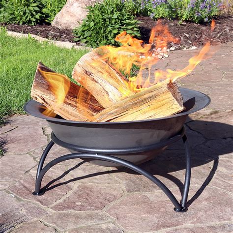 Sunnydaze 24 Fire Pit Bowl Cast Iron With Gray Finish Wood Burning