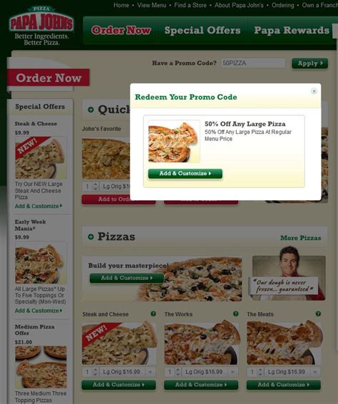 Papa Johns Deal Papa Johns Papa Johns Promo Codes Papa Johns Promo