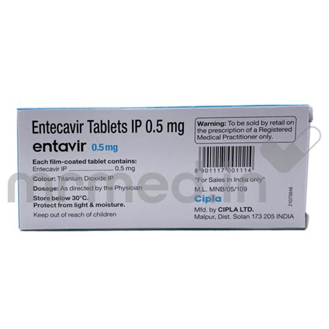 Buy Entavir 05mg Tablet Online Uses Price Dosage Instructions