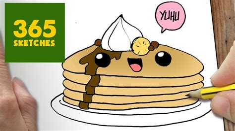 How To Draw A Pancake Cute Easy Step By Step Drawing Lessons For Kids