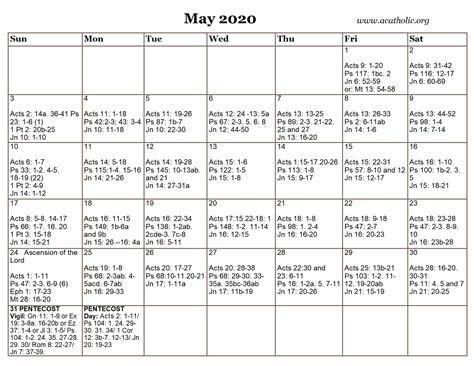 Calendar Daily Readings for Mass in 2020 | Daily reading, Daily mass readings, Catholic daily