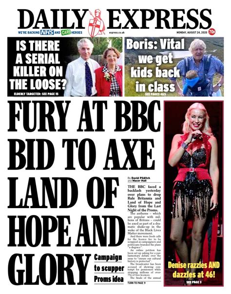 Daily Express Front Page 24th Of August 2020 Tomorrows Papers Today