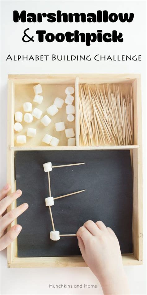 Marshmallow And Toothpick Alphabet Building Challenge Munchkins And