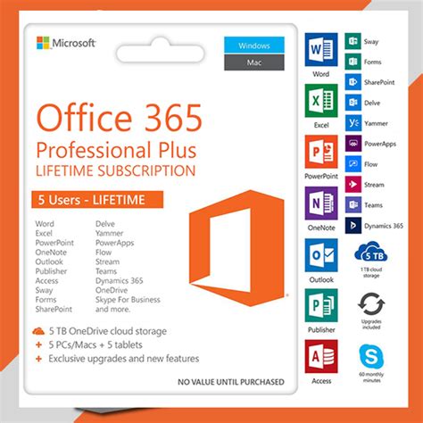 Microsoft office home and student 2019 | 1 device, windows 10 pc/mac key card. Microsoft Office 365 Pro Plus 2019 5 Devices 5TB Lifetime ...