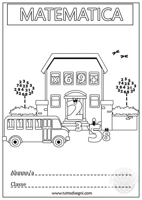 Le copertine stampate e colorate sono belle e valorizzano i quaderni, ma quante fotocopie ! Copertina di matematica per quaderno - TuttoDisegni.com