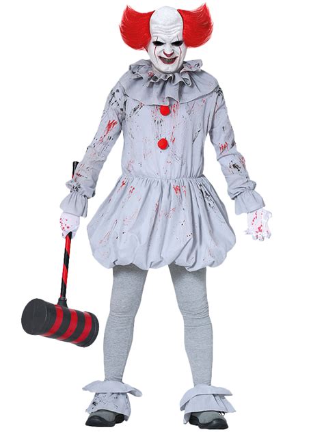 mens ladies killer pennywise clown costume scary circus halloween fancy dress it ebay