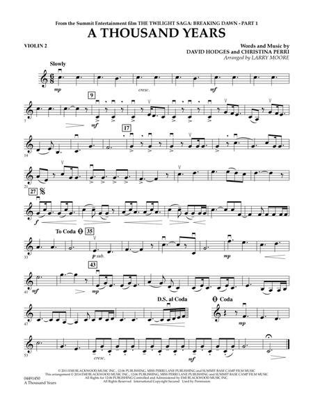Violin Sheet Music For A Thousand Years