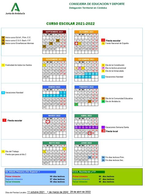 Calendario Escolar Del Curso 20212022 Ies Juan De ArÉjula