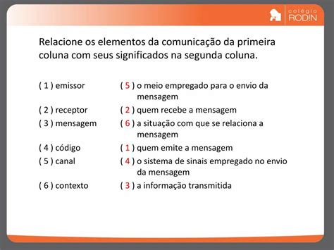 Ppt Aspectos Fundamentais De Lc Elementos Da Comunicação Exercícios