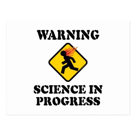Warning Science In Progress Funny Caution Sign Postcard Zazzle
