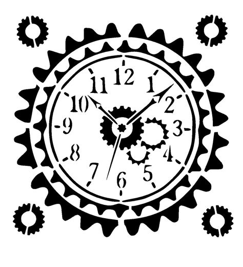 Steampunk Clock Stencil Craftfabricglassfurniturewall Art Ebay
