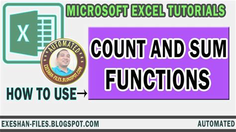 Microsoft Excel Tutorials Count And Sum Functions Youtube