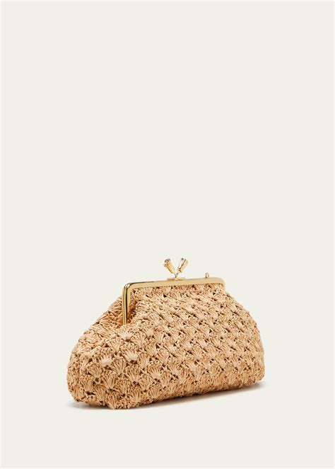 Straw Clutch Clutch Bag Anya Hindmarch Maud Luxury Fashion Clutch