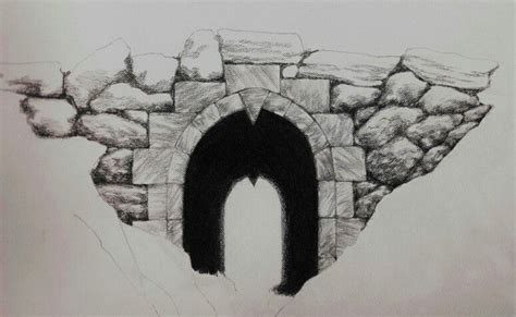 Pin By Marina Edwards On Drawings Ruins Sketch Stone Wall Drawing