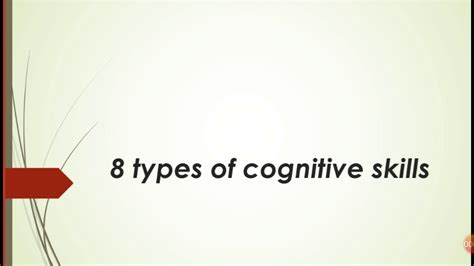 8 Types Of Cognitive Skills Youtube