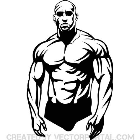 Bodybuilder Templateai Royalty Free Stock Vector Clip Art