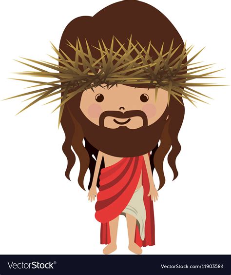 Avatar Jesus Christ With Stole And Crown Thorns Vector Image