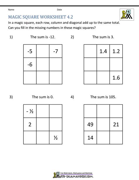 Sign me up for updates relevant to my child's grade. Magic Square Worksheets