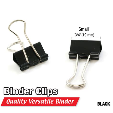 Bazic Small 34 19mm Black Binder Clip 12box Bazic Products