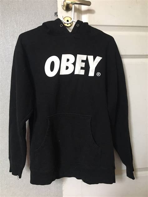 obey obey hoodie black l grailed