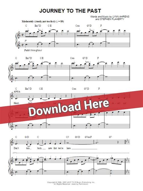 Anastasia Journey To The Past Sheet Music Piano Notes Chords