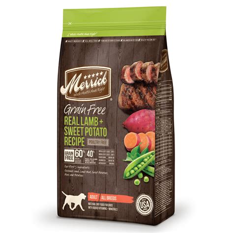 Merrick Grain Free Real Lamb Sweet Potato Recipe Dry Dog Food 25 Lb