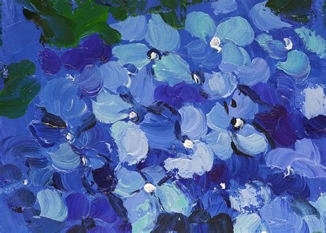 Hydrangea Painting Original Oil Painting Blue Hydrangea Flower Etsy