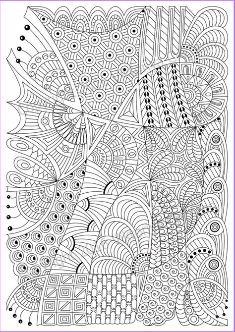 Zentangle Coloring Page For Adult Pdf Zentangle Pattern Etsy