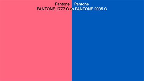 Pantone 1777 C Vs Pantone 2935 C Side By Side Comparison