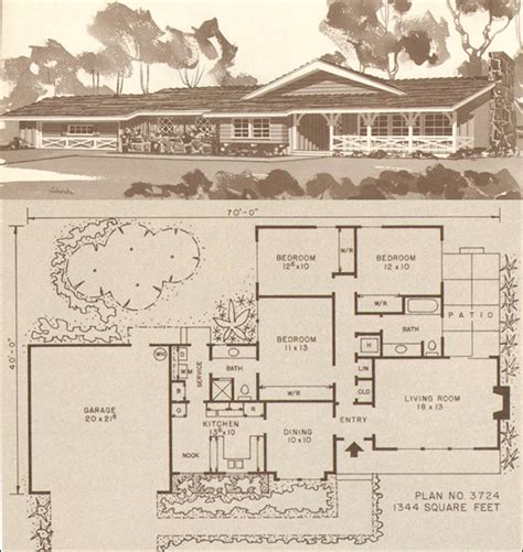 Is the ranch house coming back? Ranch House Plans 1950s 1960s Ranch Home House Plans ...