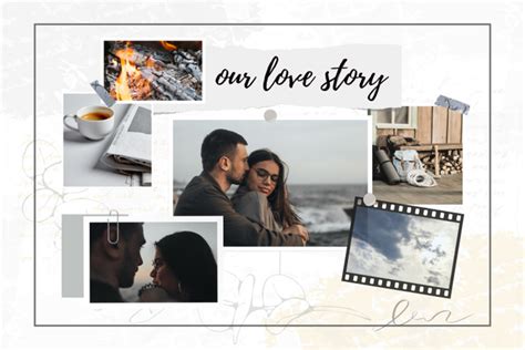 Beautiful Love Story With Cute Couple Online Mood Board Template
