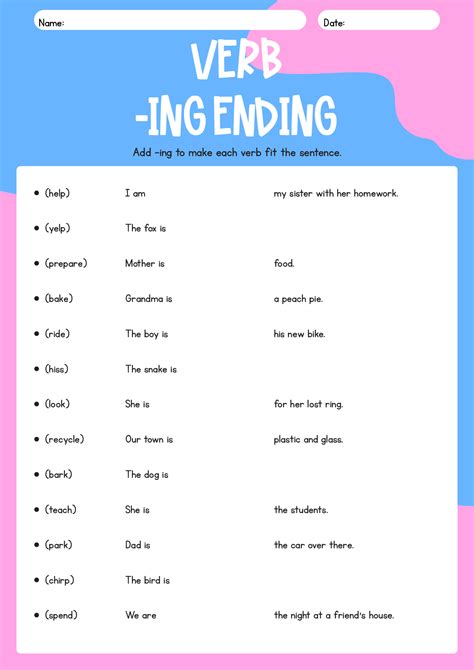 20 Adding The Suffix Ed And Ing Worksheet